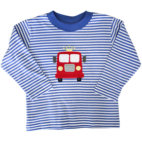Luigi Kids Blue Stripe Firetruck LS Shirt