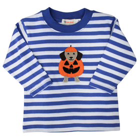 Luigi Kids Blue Stripe Pumpkin Costume Dog LS Shirt