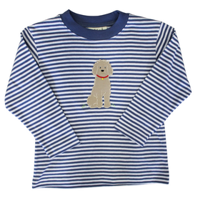 Luigi Kids Navy Stripe Sitting Dog Shirt