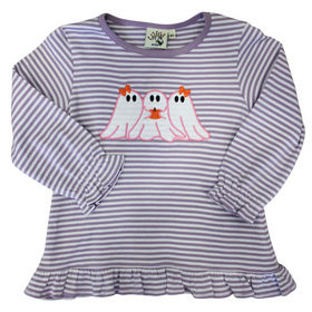 Luigi Kids Lavender Stripe Ghosts w/Pumpkin Swing Top