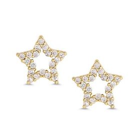 Lily Nily Open Star Gold CZ Earrings SS