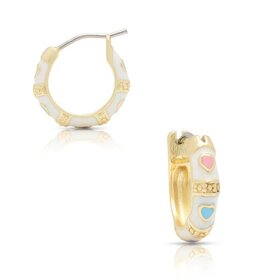 Lily Nily White Heart Hoop Earrings