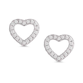 Lily Nily CZ Open Heart Earrings SS