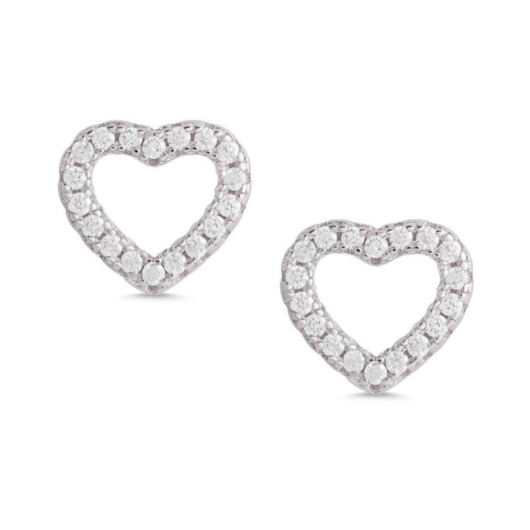 Lily Nily CZ Open Heart Earrings SS