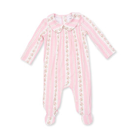 Angel Dear Antoinette Stripe Smocked Snap Footie