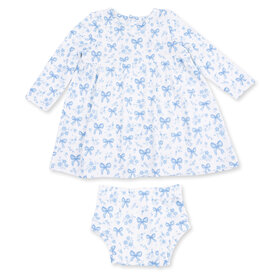 Angel Dear Blue Bows and Flowers Dress Set