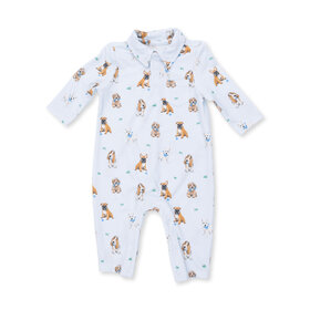 Angel Dear Bestie Dogs Blue Polo Romper