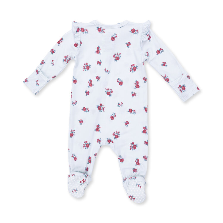 Angel Dear Alyssa Floral Zipper Footie