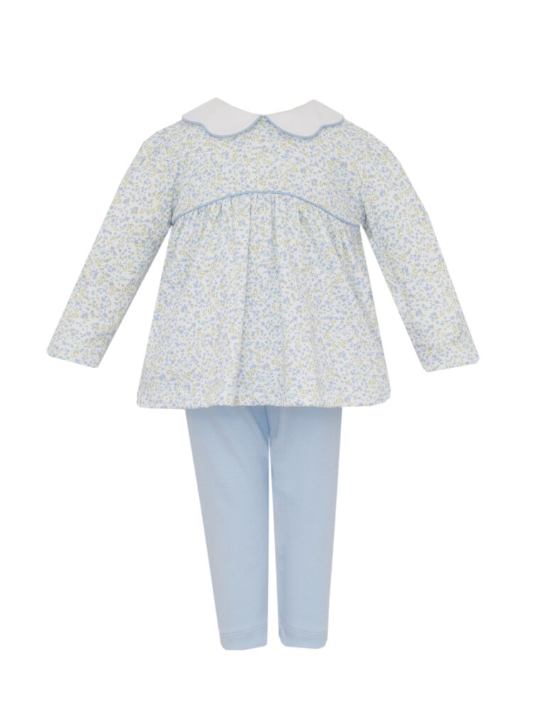 Petit Bebe Blue Floral Caroline Tunic Set