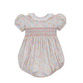Petit Bebe Orange Floral Pumpkin Print Bubble
