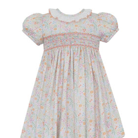 Petit Bebe Orange Floral Pumpkin Print Dress