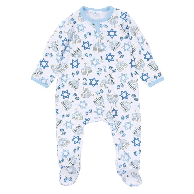 Magnolia Baby Dreidel Dreams Zip Footie