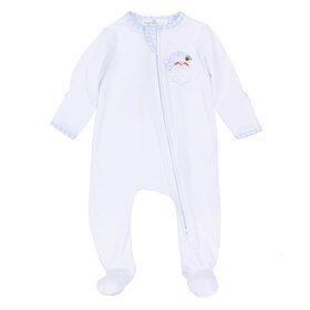 Magnolia Baby Sweet St Nick Applique Footie - Light Blue