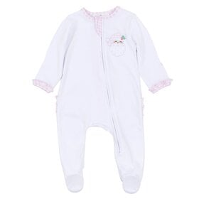 Magnolia Baby Sweet St Nick First Christmas Pink Ruffle Footie