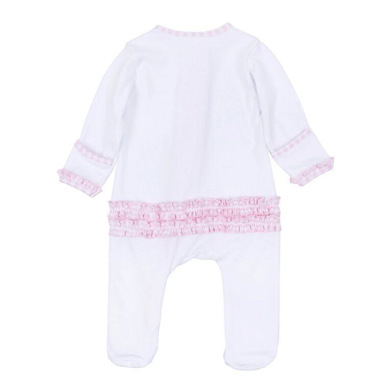Magnolia Baby Sweet St Nick First Christmas Pink Ruffle Footie