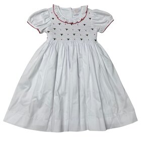 Whimsy Bay Holiday Holly Smocked Ruffle Dress