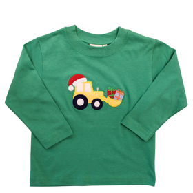 Luigi Kids Excavator w/Gifts & Santa Hat Green LS Shirt