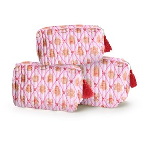 Two's Company Pink Gingerbread Printed Pouch