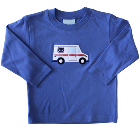 The Smiley Crab Blue Mail Truck Shirt