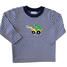 The Smiley Crab Navy T-Rex Excavator Shirt