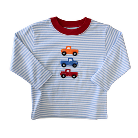 The Smiley Crab Blue Stripe 3 Truck Shirt