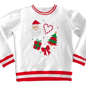 Azarhia White Sequin Christmas Elements Top