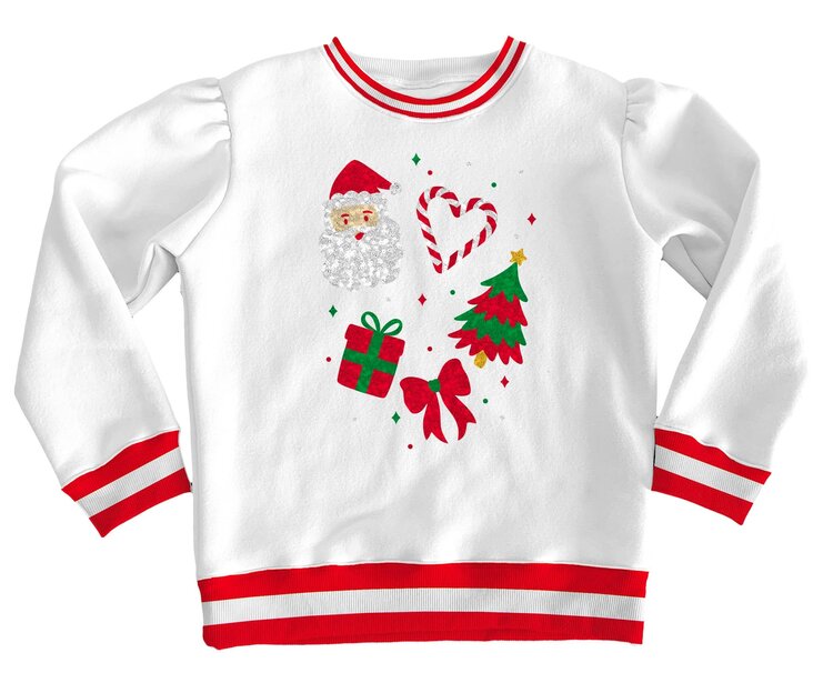 Azarhia White Sequin Christmas Elements Top
