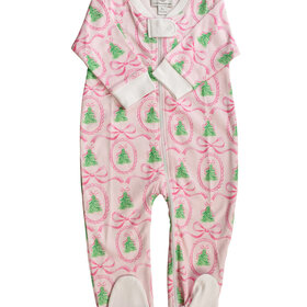 Proper Peony Pink Tannenbaum Zip Footie