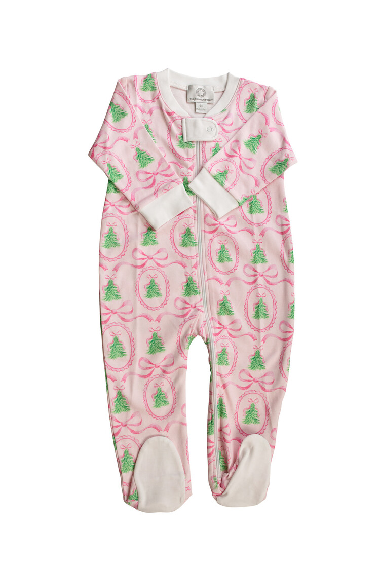 Proper Peony Pink Tannenbaum Zip Footie
