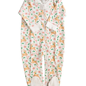 Proper Peony Prancer Zip Footie