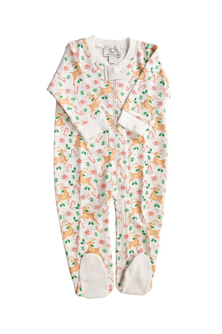 Proper Peony Prancer Zip Footie