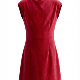 Pleat Red Velour Jenny Dress