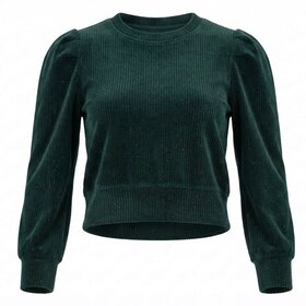 Pleat Peyton Top Dark Green Velour