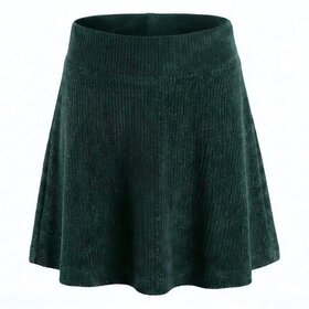 Pleat Libba Skirt Dark Green Velour