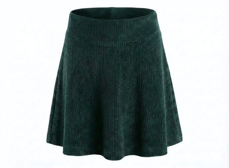 Pleat Libba Skirt Dark Green Velour