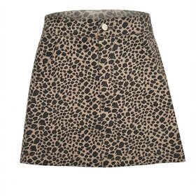 Pleat Kate Skirt Tan Leopard
