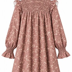 Pleat Lottie Dress Brown Sugar Blooms