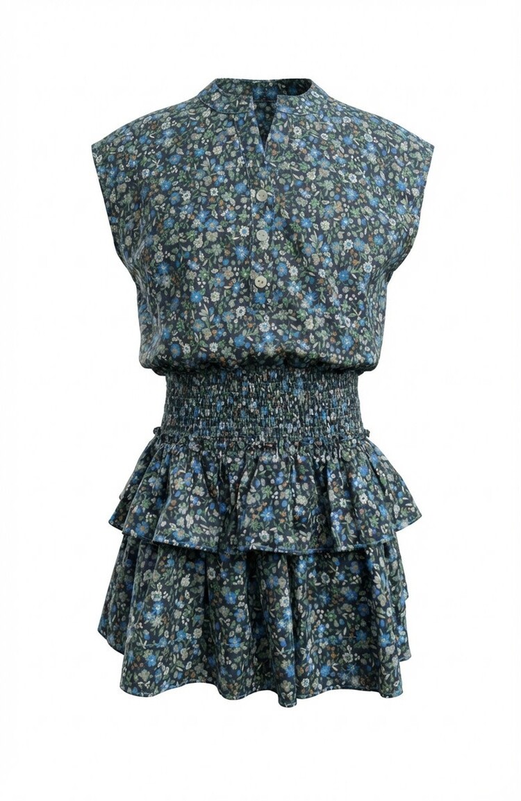 Pleat Drew Dress Twilight Floral