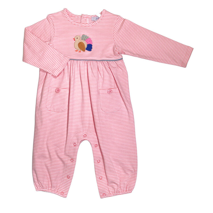 Ishtex Pink Stripe LS Turkey Romper