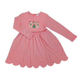 Ishtex Red Stripe Holiday Dogs Dress