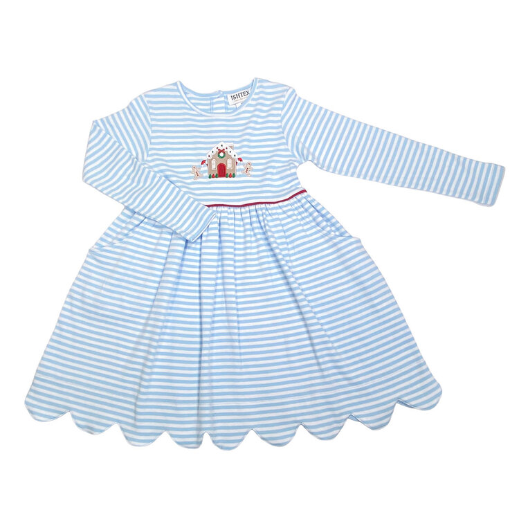 Ishtex Blue Stripe Gingerbread Dress