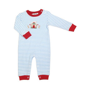 Ishtex Blue Stripe Boys Gingerbread Romper