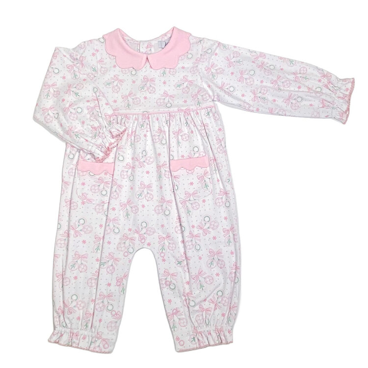 Ishtex Pastel Pink Ornaments Romper