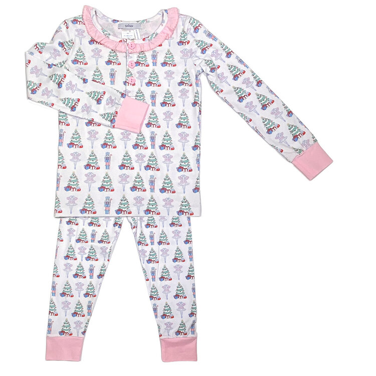 Ishtex Pink Ruffle Nutcracker PJ Set