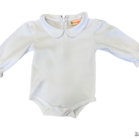 Luigi Kids White Peter Pan Collar Blouse Onesie