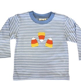 Luigi Kids Blue Stripe Candy Corn Shirt