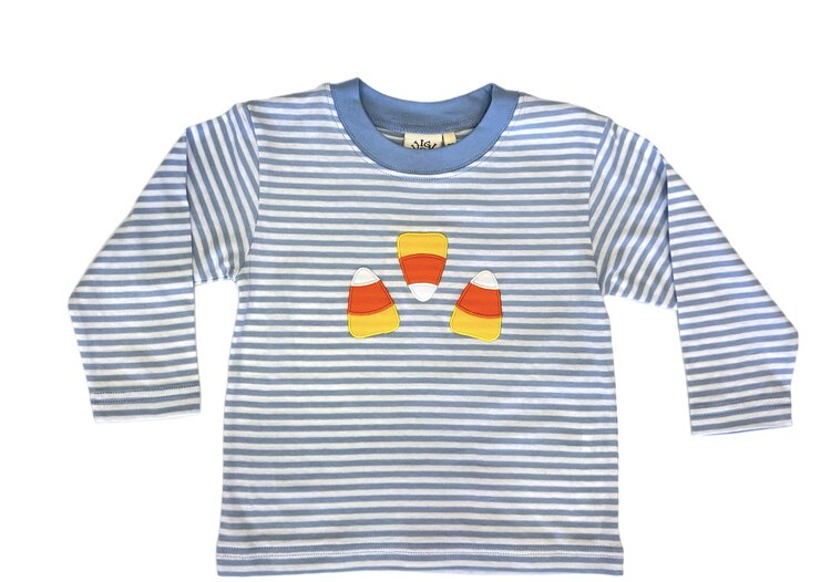 Luigi Kids Blue Stripe Candy Corn Shirt