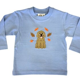 Luigi Kids Blue Golden Doodle with Leaves LS Shirt