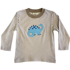 Luigi Kids Brown Stripe BrontoSaurus LS Shirt