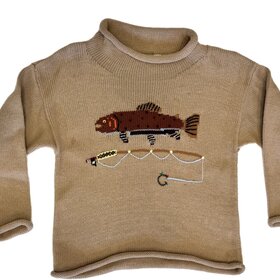 Luigi Kids Brown Trout Sweater Roll Neck Sweater